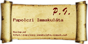 Papolczi Immakuláta névjegykártya