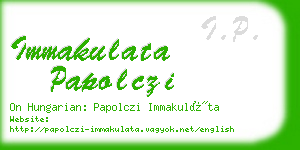 immakulata papolczi business card